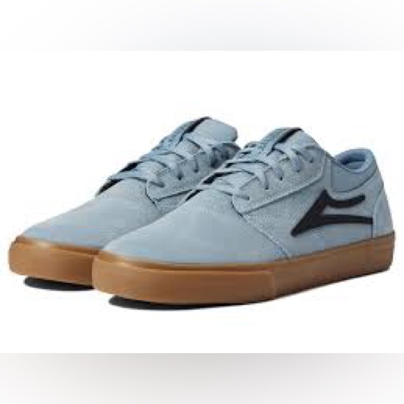 Lakai Limited Griffin Skate Shoes/Sneakers in Light Blue Suede and Brown - Picture 2 of 15